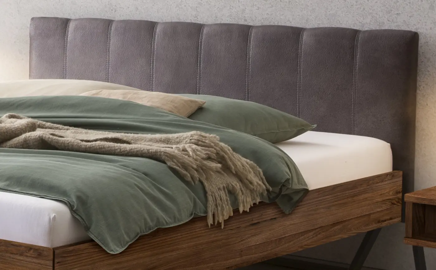 Hasena Massivholzbett ENRICO - 180x200 cm Fuss: 20 - Nussbaum, geölt