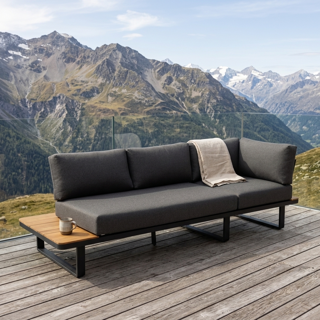 Sofa, Outdoor, Couch, Gartenmöbel, Grau