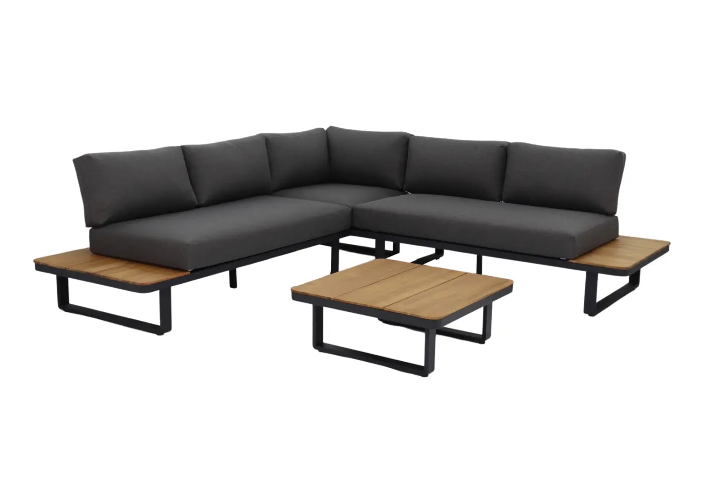 Gartenlounge Silas, Alugestell schwarz pulverbeschichtet,...