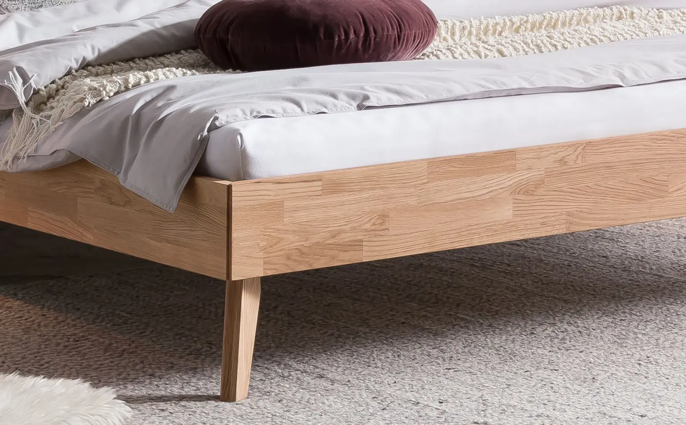 Hasena Massivholzbett SIMONE - 140x200 cm Fuss: 25 - Eiche bianco, geölt