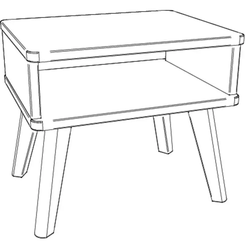 Hasena Nachttisch STAND - 48 cm - Buche weiss deckend, lackiert