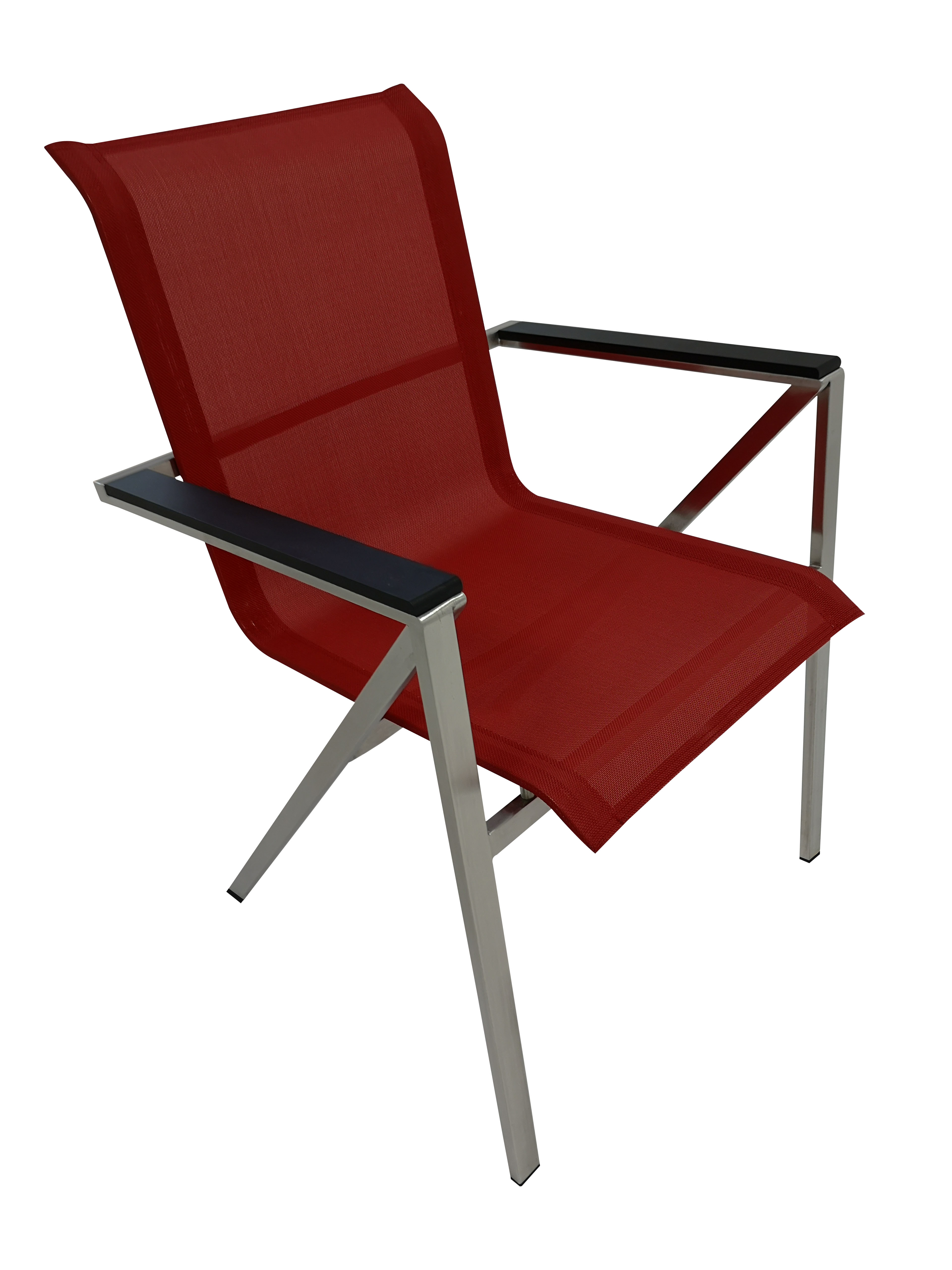 Stuhl, Rot, Meshestuhl, Metallrahmen, Armlehnenfrei