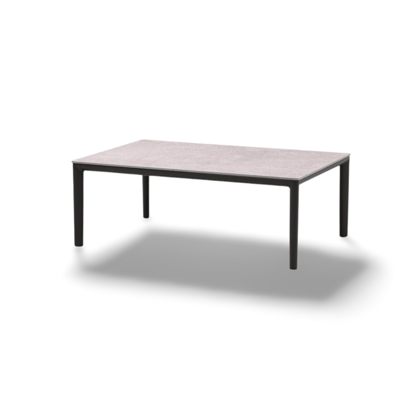 Couchtisch, Holzoptik, rechteckig, schwarze Beine, Glatter Tischplatten